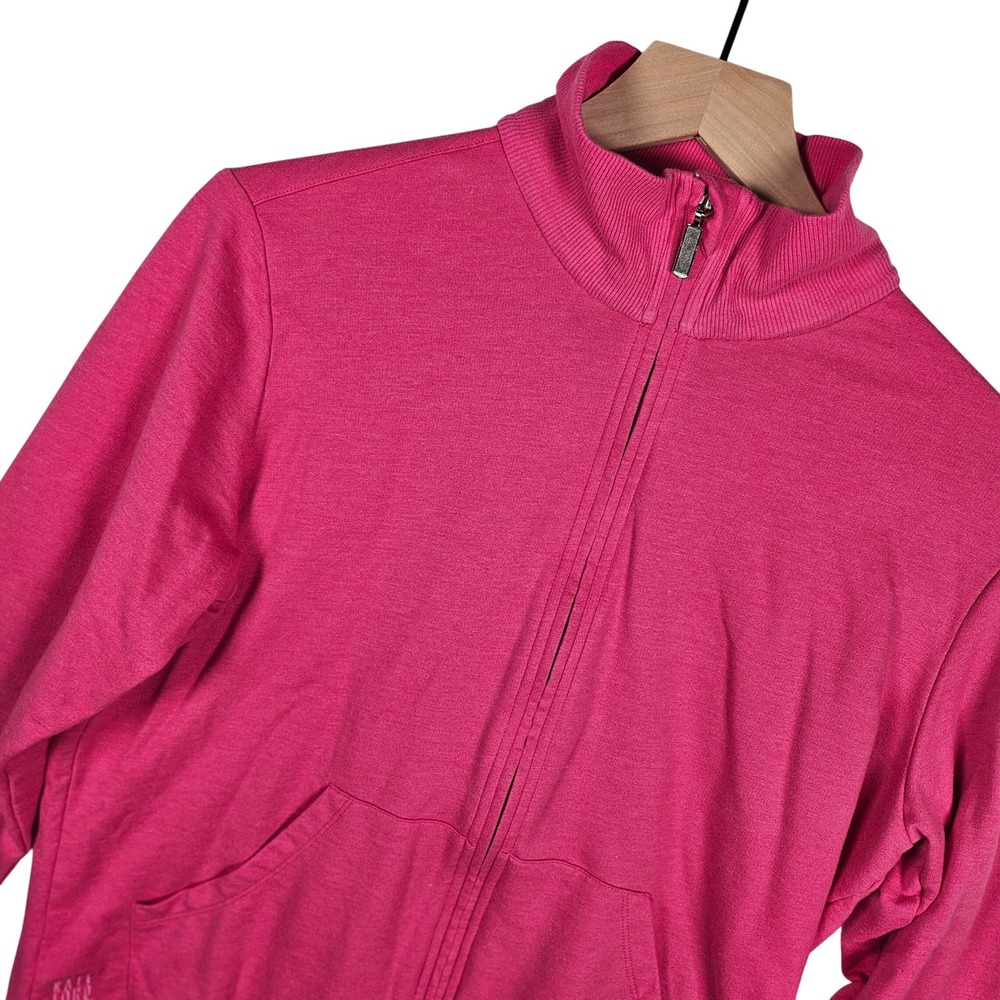 Kate Lord Full Zip Sweatshirt Women Large Pink Mock Neck Long Sleeve KF80 Pocket
